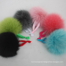 Wholesale Cute Fox Fur Balls Elastic Hair Bands
